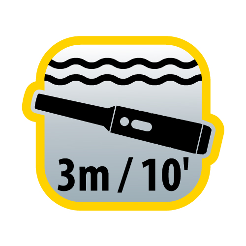 Waterproof to 3 m (10-ft)