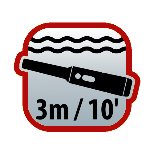 Waterproof to 3 m (10-ft)