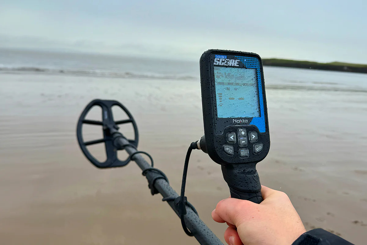 Nokta Double Score Metal Detector on the beach