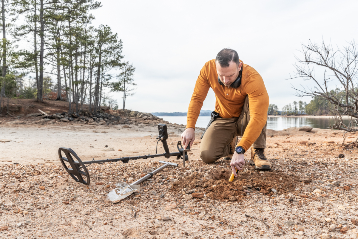 Nokta Triple Score Metal Detector on the beach