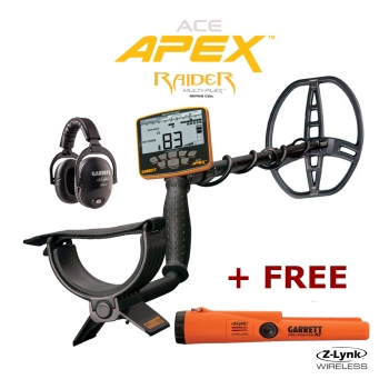 Garrett ACE APEX Metal Detector with Raider Coil + MS-3 Headphones