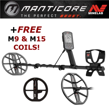 Minelab Manticore Metal Detector with free M9 and M15 coils